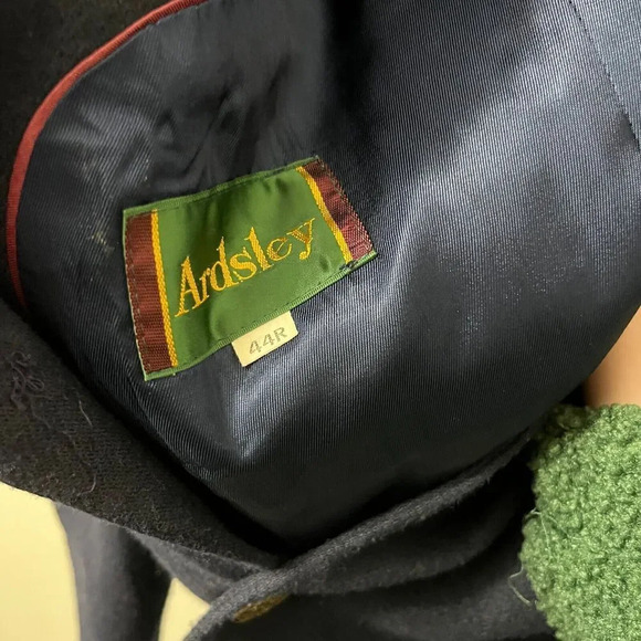 Ardsley Men Navy Blue Blazer 44R Single Breast Wool Blend Sport Coat Gold Button - Picture 6 of 8